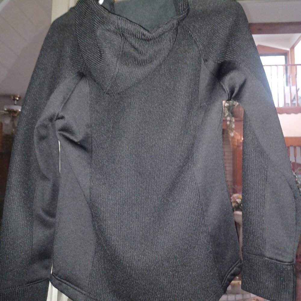 Swiss Tech Women's Hooded Sweater SZ XS Rich Black - Picture 2 of 6